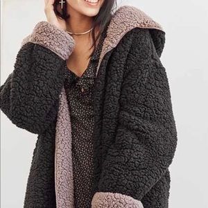 urban outfitters cozy teddy hooded jacket